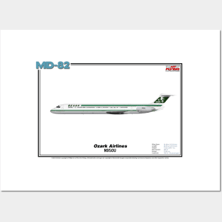 McDonnell Douglas MD-82 - Ozark Airlines (Art Print) Posters and Art